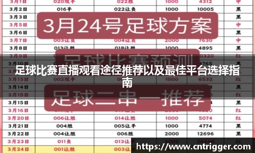 足球比赛直播观看途径推荐以及最佳平台选择指南